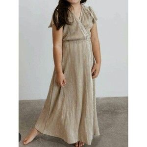 Girls Baltic Born Athena Pleated Midi Gold Dress Size 6